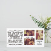 Vintage Enregistrer le Carte photo de typographie  (Debout devant)