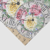 Vintage ephemera klokken botanische rozen tissuepapier (Detail)