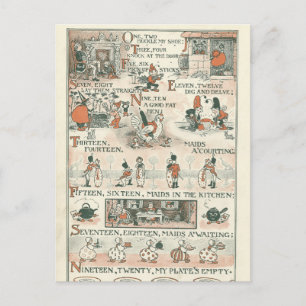 Vintage Ephemera Nursery Rhyme Briefkaart