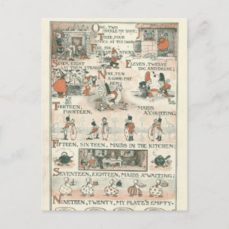 Vintage Ephemera Nursery Rhyme Briefkaart