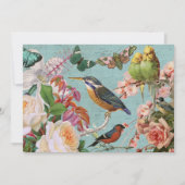 Vintage Ephemera-Rozen Butterflies & Birds-collage Kaart (Voorkant)