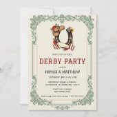 Vintage Equestrian Derby Party Invitation Race  (Devant)