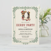 Vintage Equestrian Derby Party Invitation Race (Debout devant)