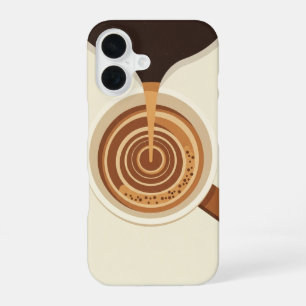 Vintage Espresso Bovenaanzicht iPhone 16 Hoesje