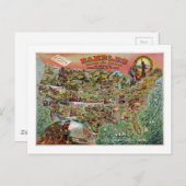 Vintage États-Unis Carte Rambles Voyages (Devant / Derrière)
