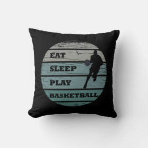 Vintage eten slapen basketball spelen kussen