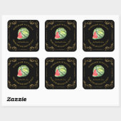 Vintage Étiquette Carré de confiture de pastèque m (Feuille)