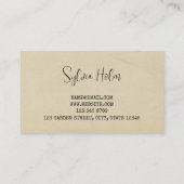 Vintage Étiquette Vieux papier Texture personnelle (Dos)