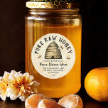Vintage Étiquettes de miel | Apiary Honeypeb Food<br><div class="desc">Élégants stickers vintages de pot de miel avec un arrière - plan rustique en or nid d'abeille,  une ruche d'abeille,  abeilles domestiques et vos détails.</div>