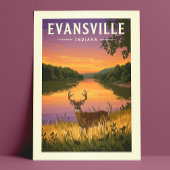 Vintage Evansville Indiana Briefkaart