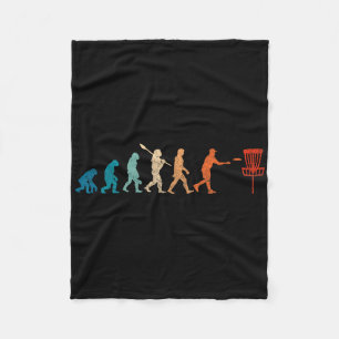 Vintage Evolution Discgolf Grappig Gelukkig Golfen Fleece Deken