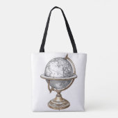 Vintage Explorer Antique Globe Graphic Tote Bag (Dos)