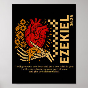Vintage Ezechiël 36-26 Hart Van Vlees Bijbelvers C Poster
