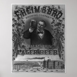 Vintage F Heim en Brothers Brewing Company Print