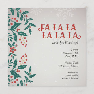 Vintage Fa La La La La La Caroling Kaart