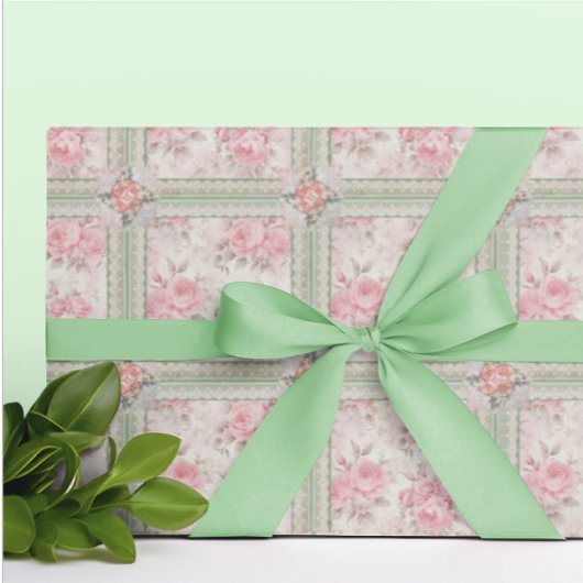 Vintage Faded Roses All Occasion  Cadeaupapier