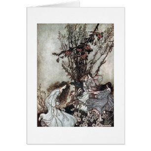 Vintage - Fairy Dance in een tuin,