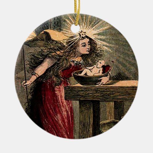 Vintage Fairy Godmoeder Keramisch Ornament (Voorkant)