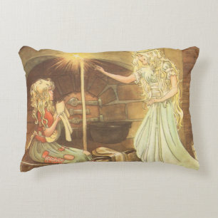 Vintage Fairy Tale, Cinderella en Fairy Godmoeder Accent Kussen