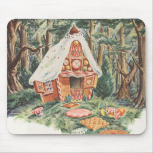 Vintage Fairy Tale, Hansel en Gretel Snoep House Muismat