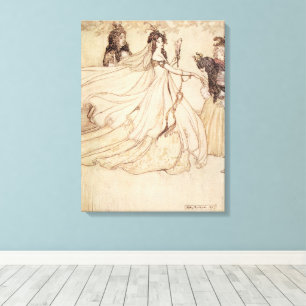 Vintage Fairy Tales, Cinderella by Arthur Rackham Canvas Afdruk