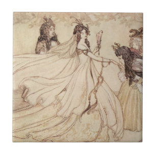 Vintage Fairy Tales, Cinderella by Arthur Rackham Tegeltje