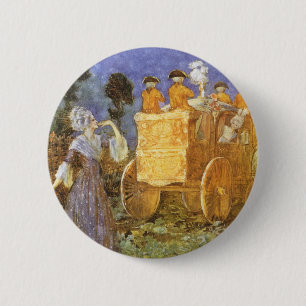 Vintage Fairy Tales Cinderella en Fairy Godmoeder Ronde Button 5,7 Cm