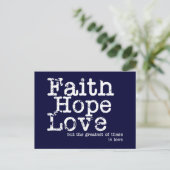 Vintage Faith Hope Love Briefkaart (Staand voorkant)
