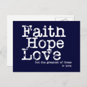 Vintage Faith Hope Love Briefkaart (Voorkant / Achterkant)
