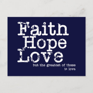 Vintage Faith Hope Love Briefkaart