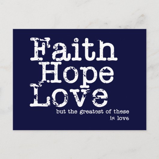Vintage Faith Hope Love Briefkaart (Voorkant)