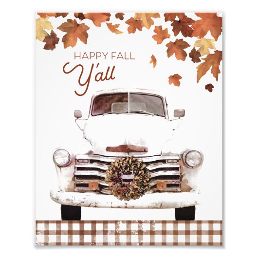 Vintage Fall Farmhouse Truck Photo (Devant)