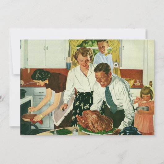Vintage  Familie Cook Thanksgiving Inbeluitnodigin Kaart (Voorkant)