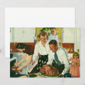 Vintage Family Cook Thanksgiving Dîner Invitation (Devant / Derrière)