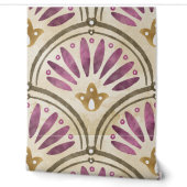 Vintage Fan Palm Watercolor Pattern Behang (Afrollen)