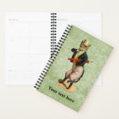 Vintage Fancy Chat vêtu Planificateur personnalisa (Devant avec enveloppe)