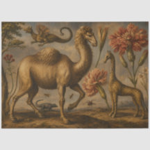 Vintage fantasie botanische dierolieverfschilderij