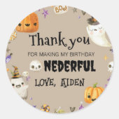 Vintage Fantôme Halloween Étiquettes de fête d'ann (Devant)