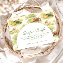 Vintage Farm Tractor Countryside Diapper Raffle