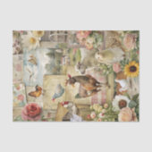 Vintage Farmhouse Rooster Decoupage Tissuepapier (Voorkant)