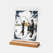 Vintage Father and Child Fishing Engraving Shirt D (Angle)