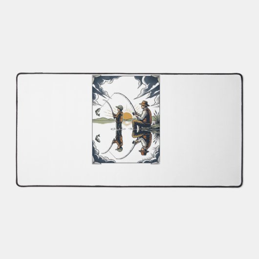 Vintage Father and Child Fishing Engraving Shirt D (Recto)