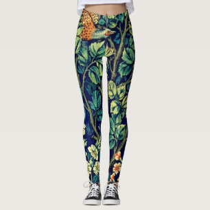 Vintage Fazant Bloem William Morris Stijl Leggings
