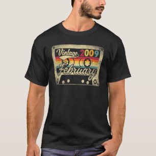 Vintage februari 2009 14e verjaardag 14 jaar oud t-shirt