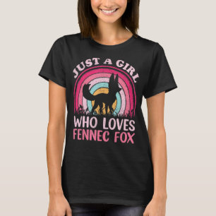 Vintage Fennec Fox is gewoon een meisje dat van Fe T-shirt