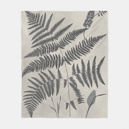 Vintage Ferns Fleece Deken (Voorkant)