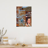 vintage festif Noël fille de vacances Poster (Cuisine)