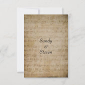 Vintage feuille musique personnalisée RSVP (Dos)