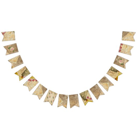 Vintage feuille Musique rose rose fête drapeau (Tout)