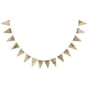 Vintage feuille Musique rose rose fête drapeau